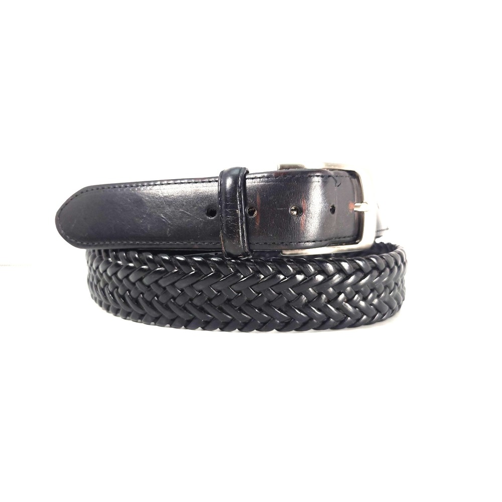 Braided‎ Leather Belt Dk Brown Sz 40